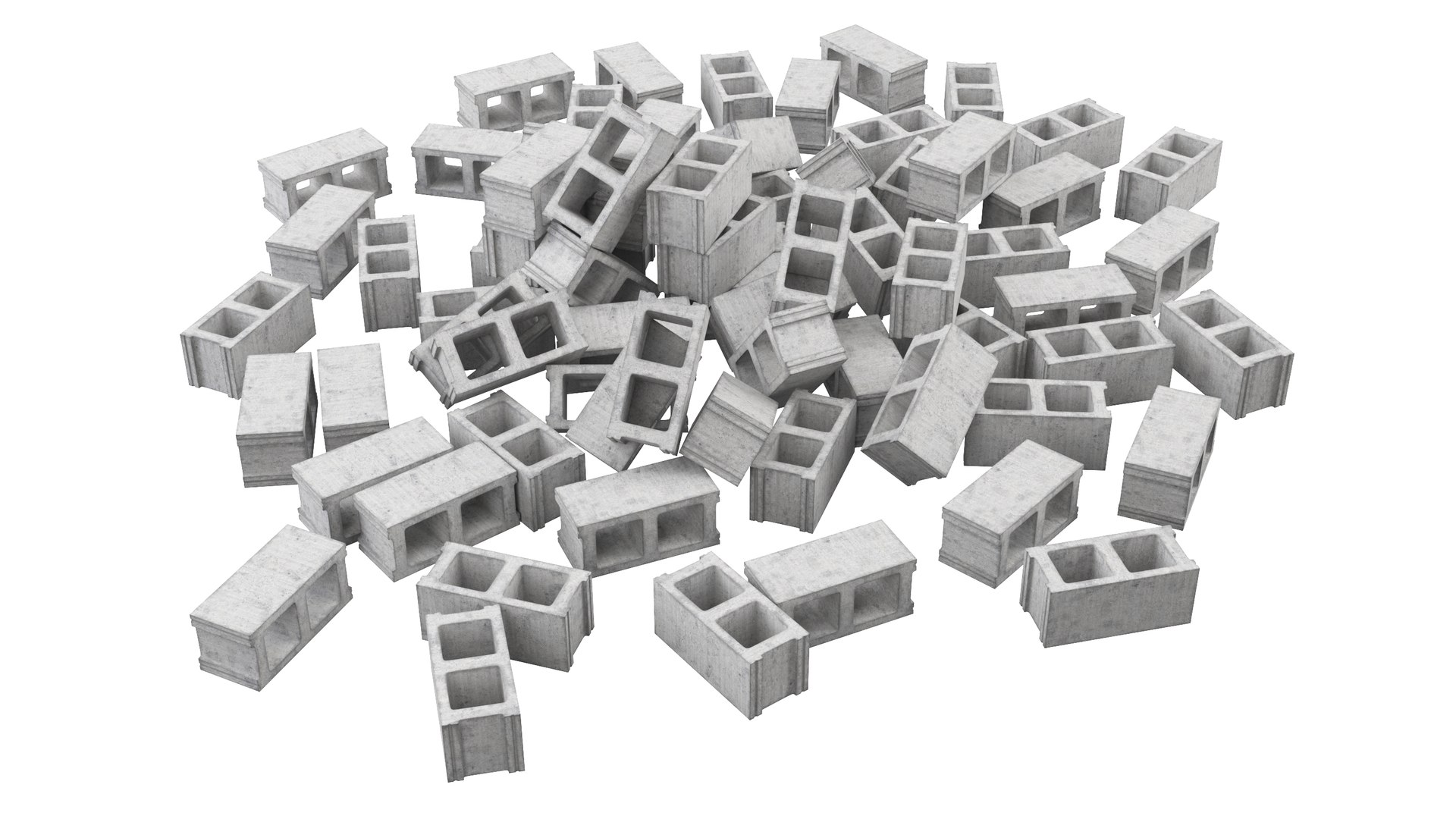 Cinder Block Pile Model TurboSquid 2082317