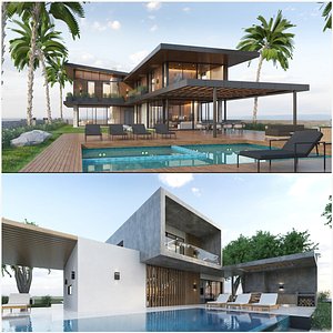 Beach Villa Exterior and Interior Bundle