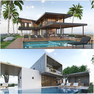 Beach Villa Exterior and Interior Bundle