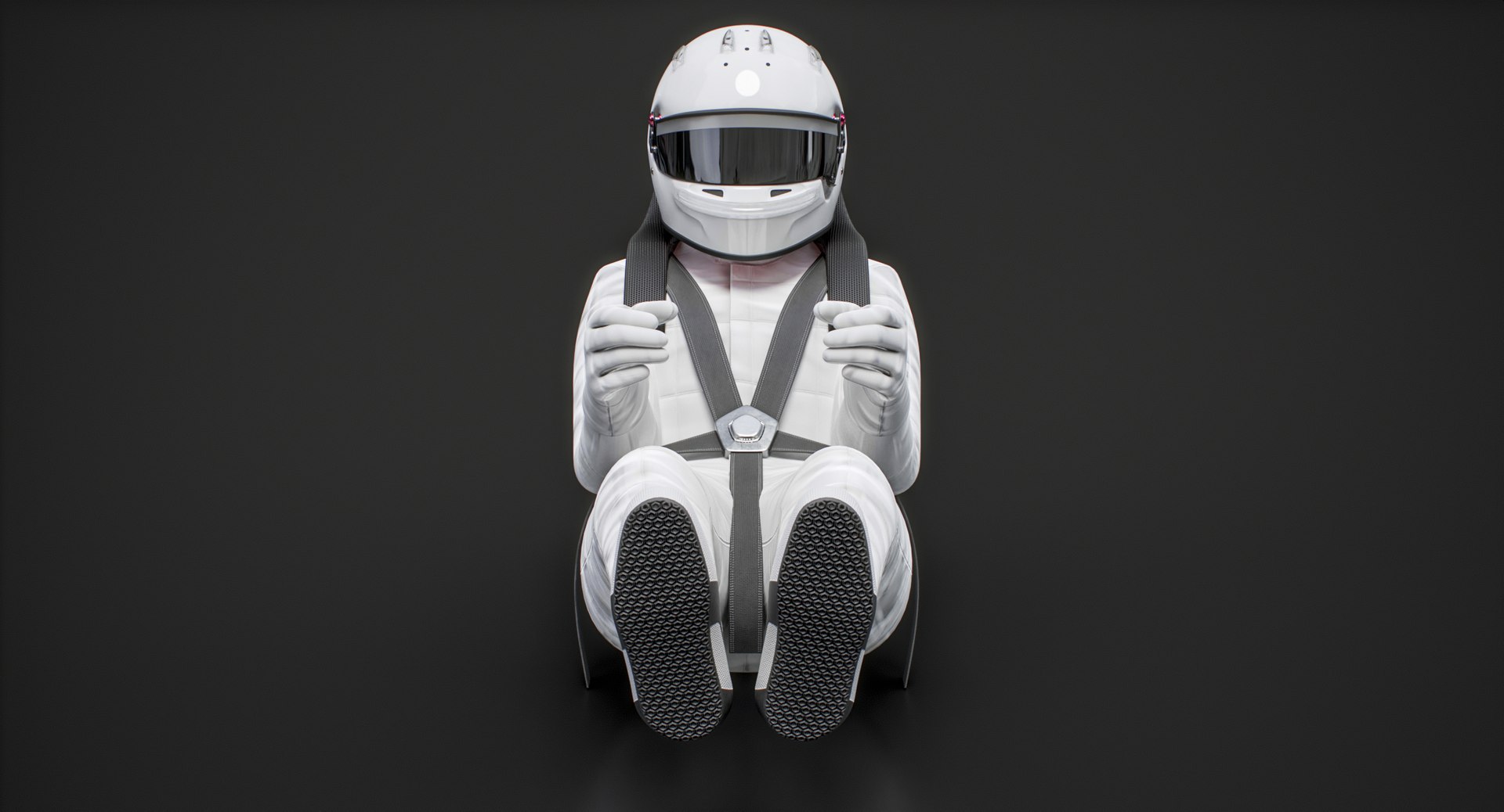 3D Formula 1 Racing Driver White Mockup - TurboSquid 2344415