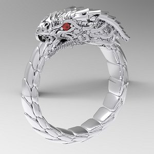 mens  ring ouroborus dragon 3D model