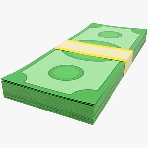 Stack of Cartoon Money Bills V1 3D model