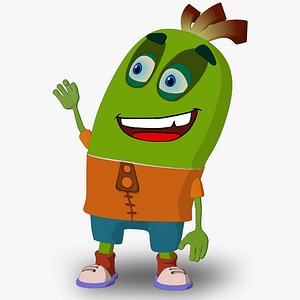 Low-Poly Rigged Bean Character(1)