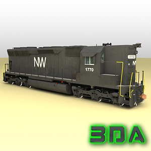 emd sd45 nw locomotive 3d max