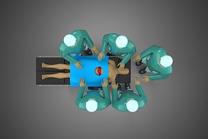 SURGICAL MEDICAL STAFF TEAM PATIENT DOCTOR PHYSICIAN SURGEON LAB 3D model