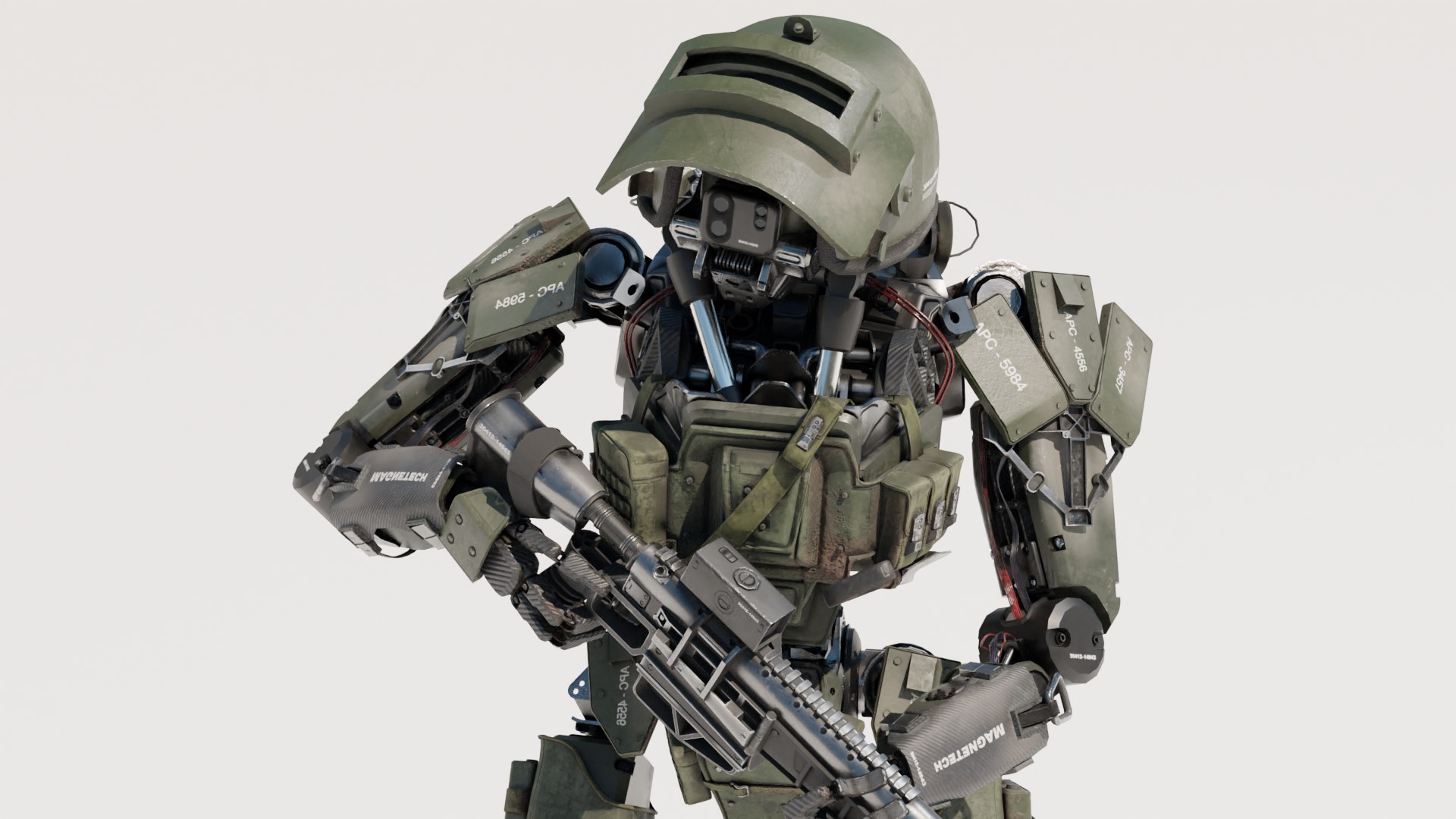 Sci-fi Military Humanoid Robot 3D Model - TurboSquid 1917826, image size:1920x1080