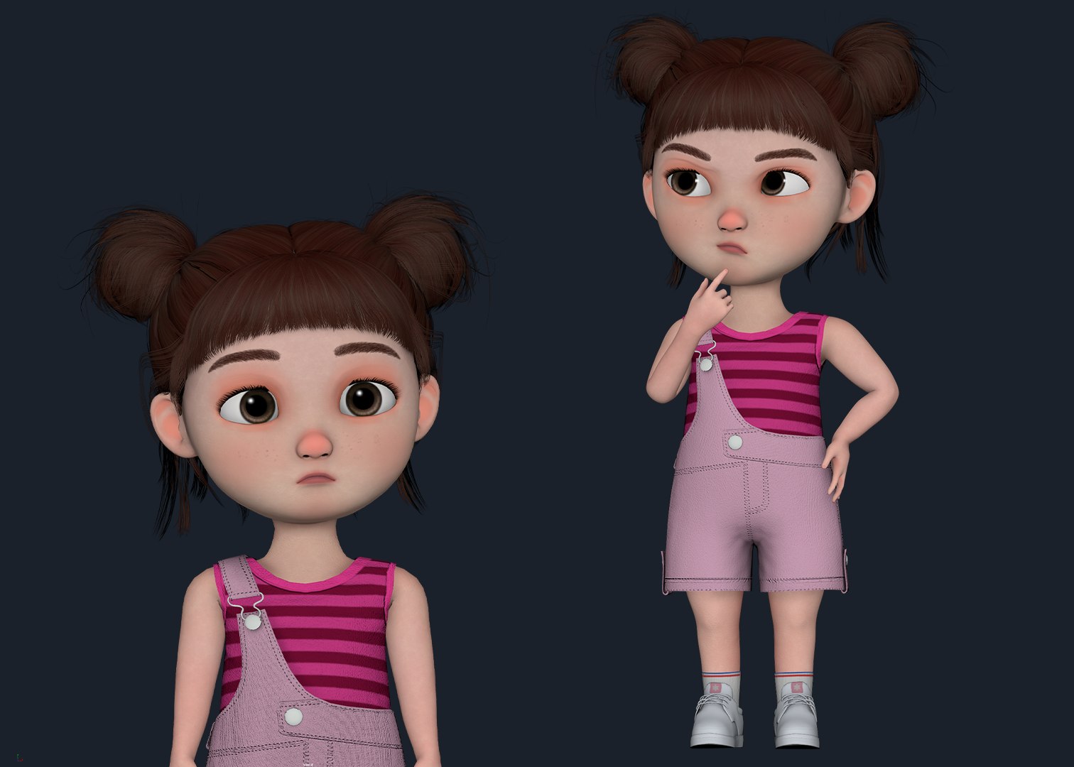 3D Cartoon Girl Rigged model - TurboSquid 2170738