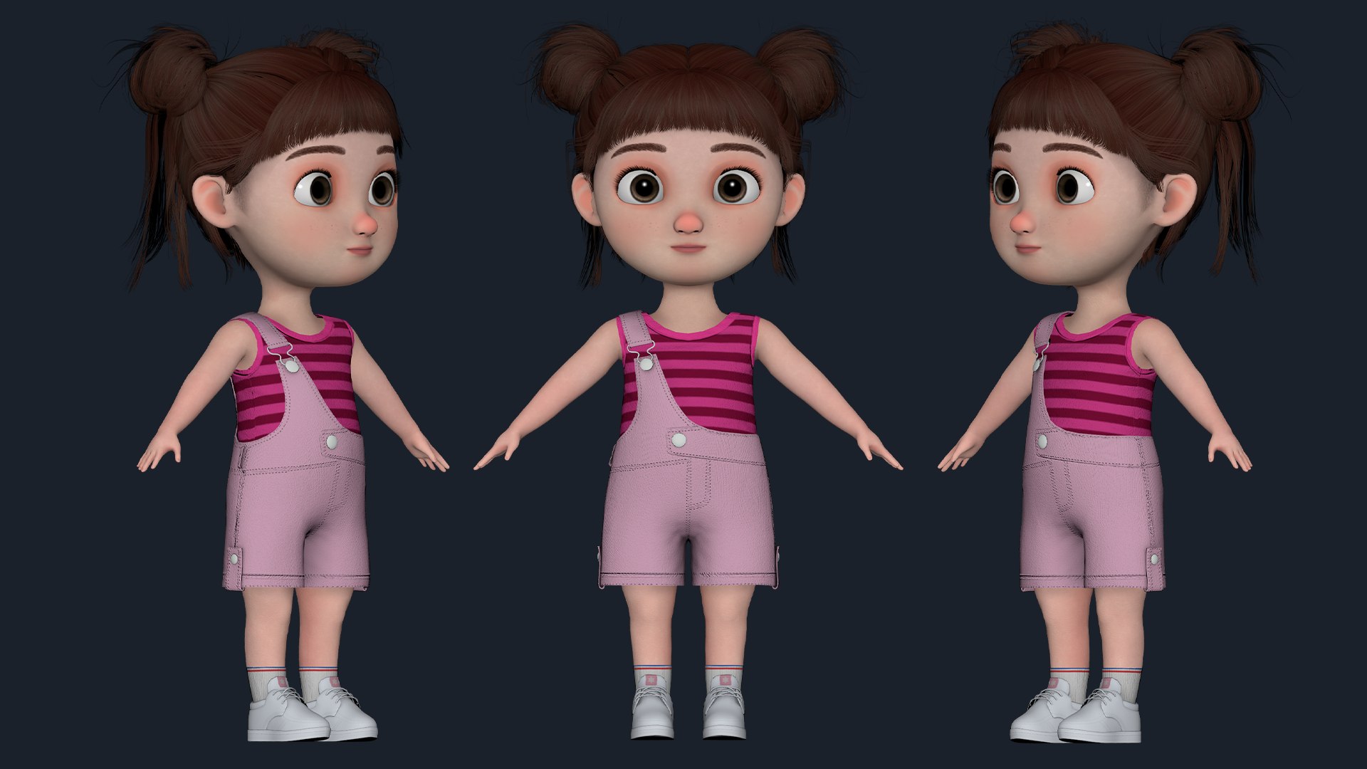 3D Cartoon Girl Rigged model - TurboSquid 2170738