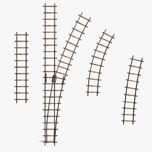 railroad lines track 3d model