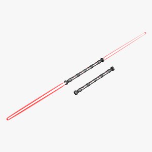 Star Wars Darth Maul Double Lightsaber Used Set 3D Models