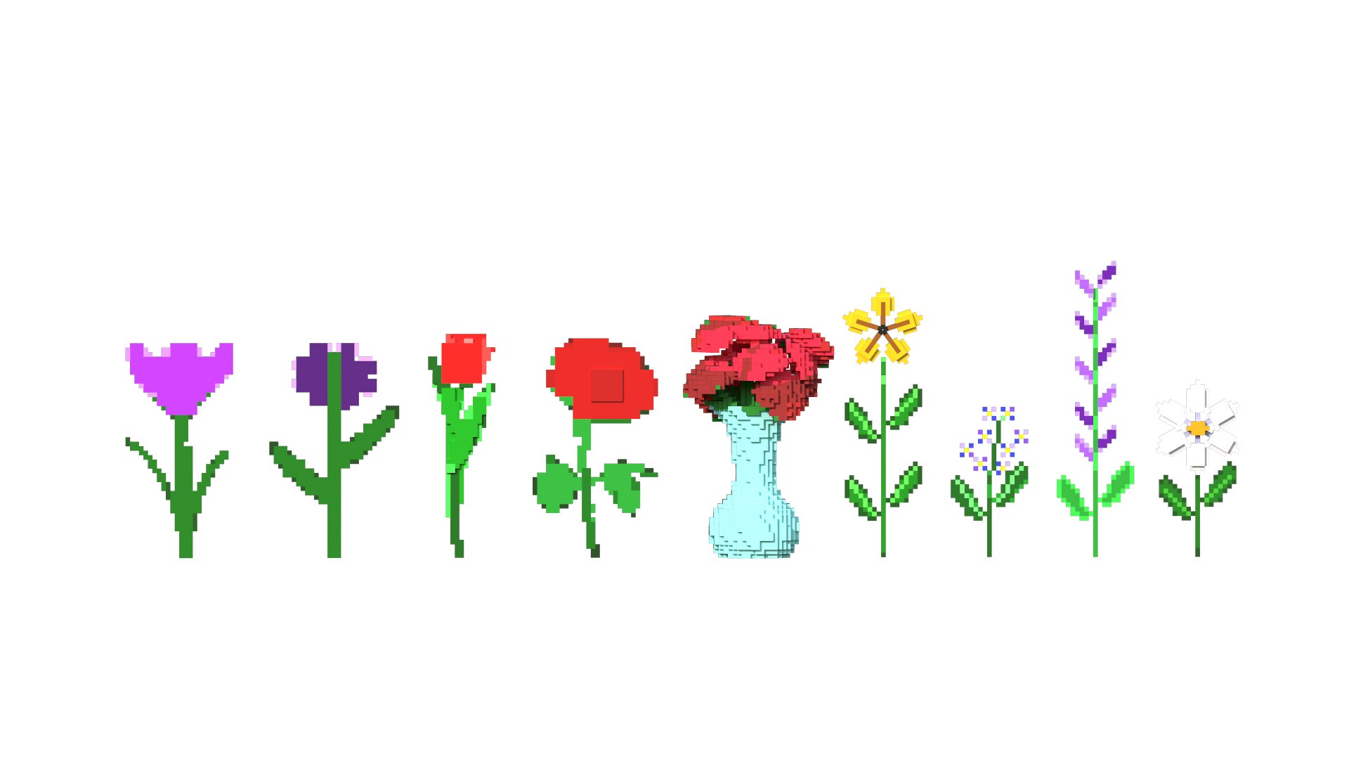 3D model Voxel Flower https://p.turbosquid.com/ts-thumb/TN/3APZnC/UZ/19203/png/1759259457/1920x1080/fit_q87/ed75beddad7277b27b721f1b37eff030d7e90cff/19203.jpg