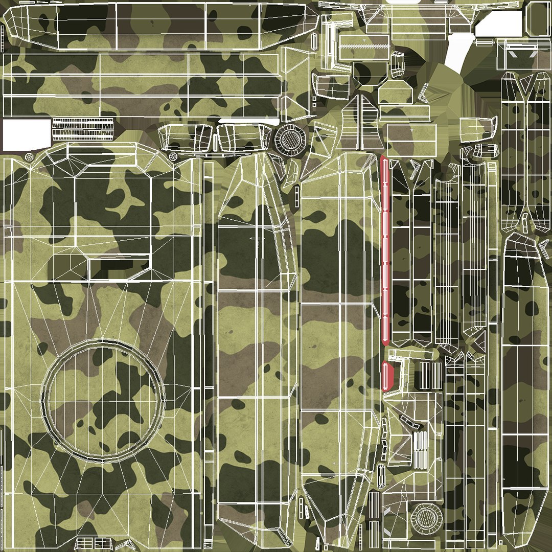 Modular Armored Tank Chassis Military Camouflage Simplified 3D ...