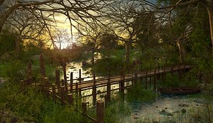 landscape river nature 3D model