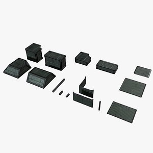 3D Modular Kit Outpost Walls PBR model