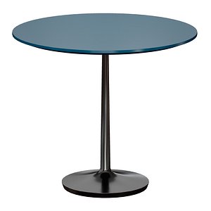 3D Nero 36 Blue Lacquer Dining Table with Matte Black Base