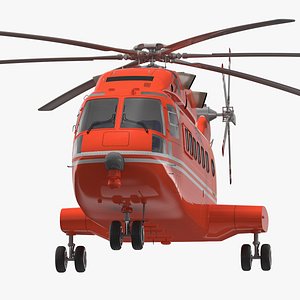 3D Avicopter AC313 Fire Attack Helicopter Rigged for Cinema 4D