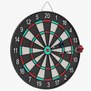 Dart Board With Darts