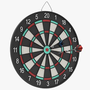 Dart Board With Darts