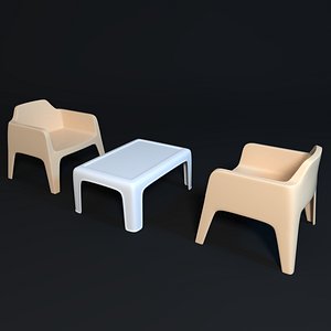 3D lawn table chair