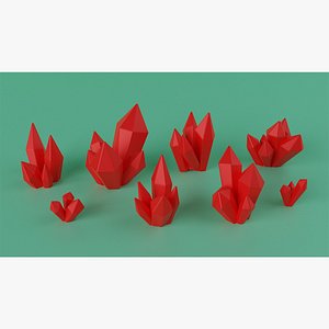 Red Crystal Collection 3D model