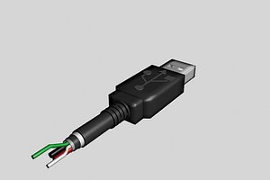 standard usb cable 3d model