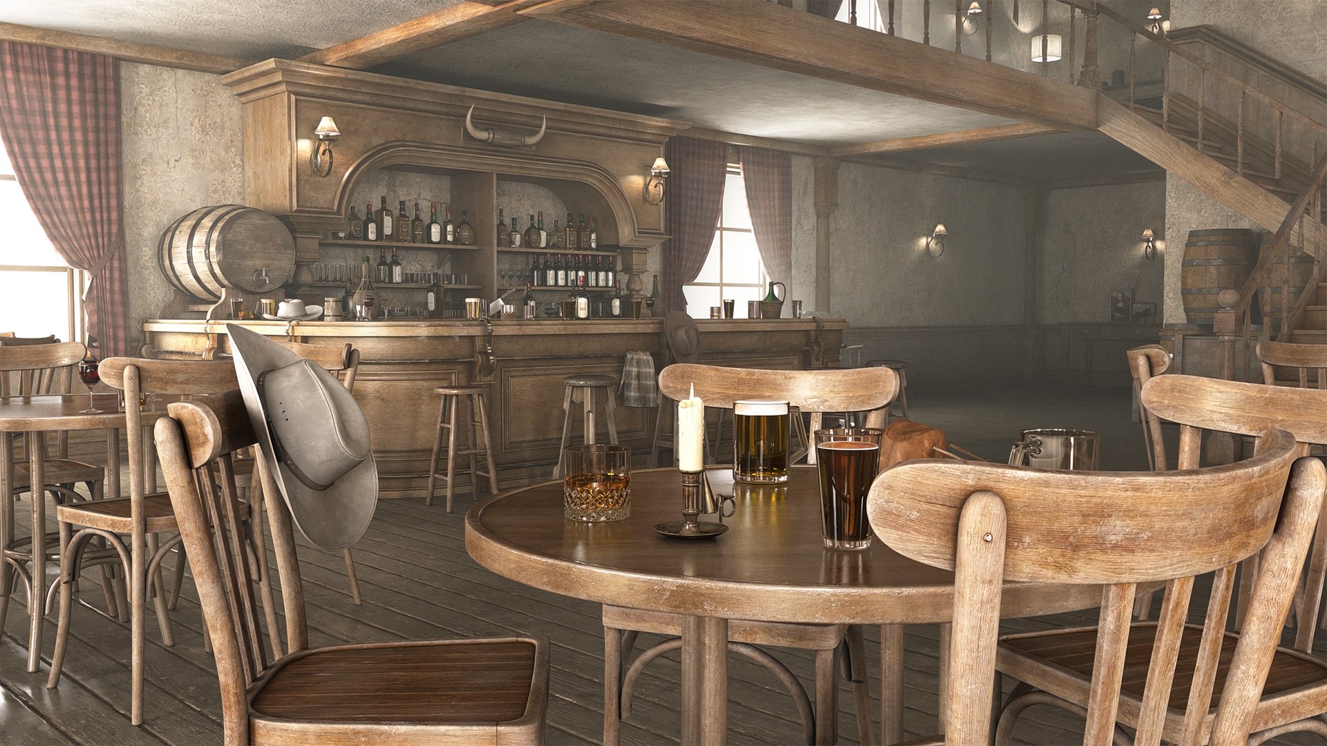 3d Old Western Bar Pbr Textures - Turbosquid 2072797