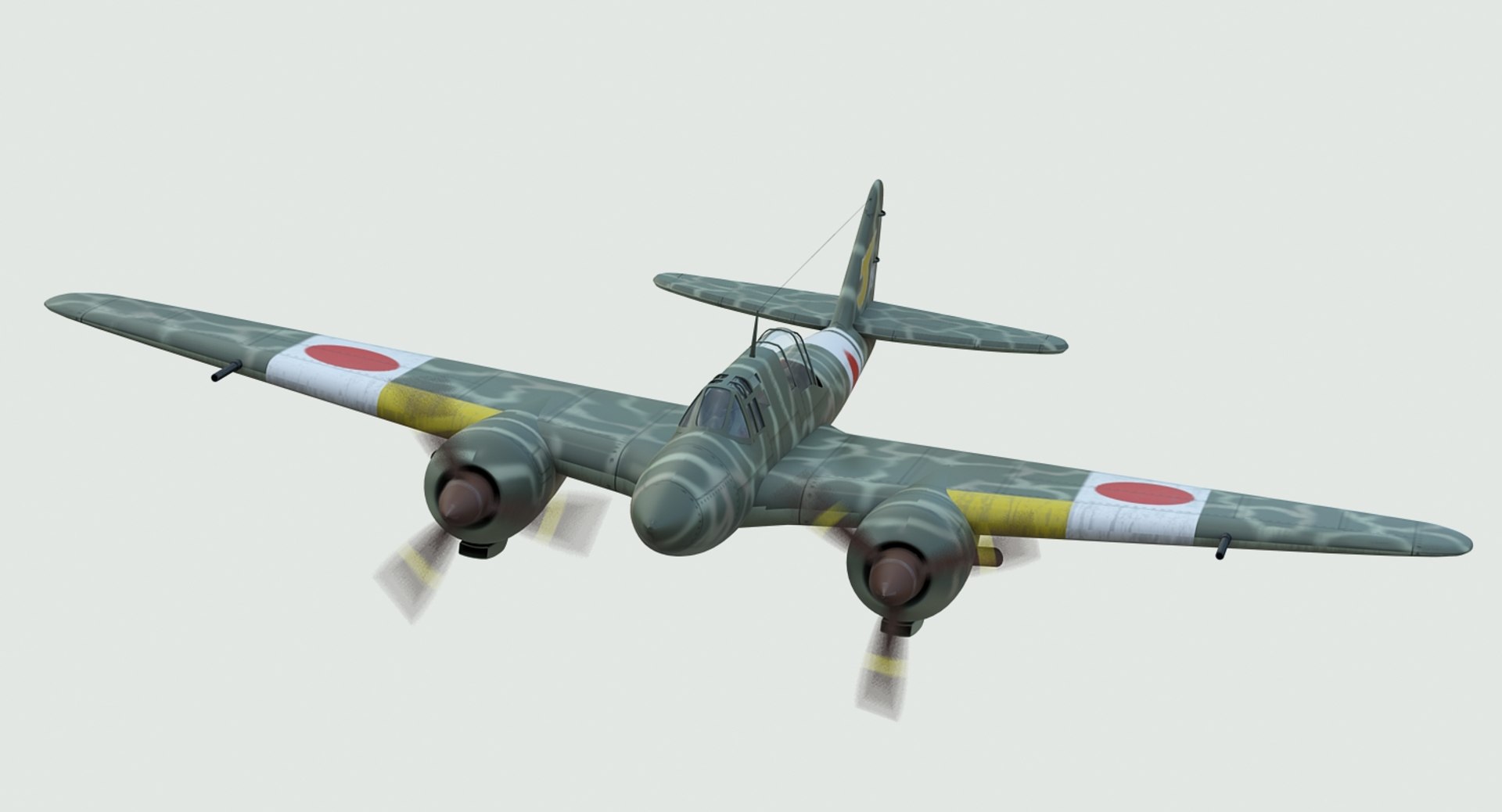 3ds Max Ww2 Kawasaki Ki45 Fighter Airplane