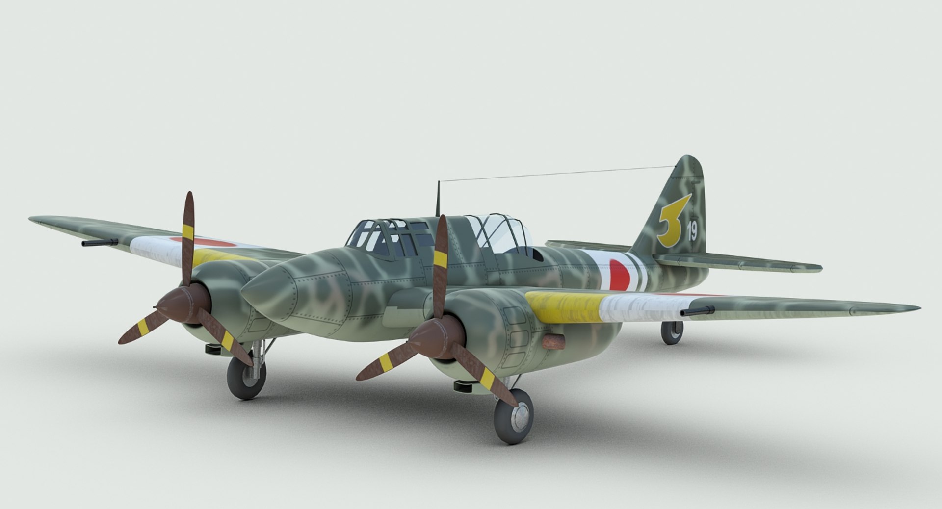 3ds Max Ww2 Kawasaki Ki45 Fighter Airplane