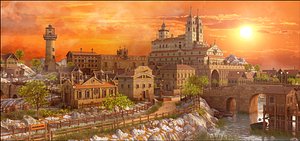 Fantasy ' Vilassar de Marc' Town Sunset