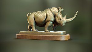 3D Antique Rhino model