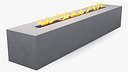 Gas Fire Pit Rectangular Marble White
