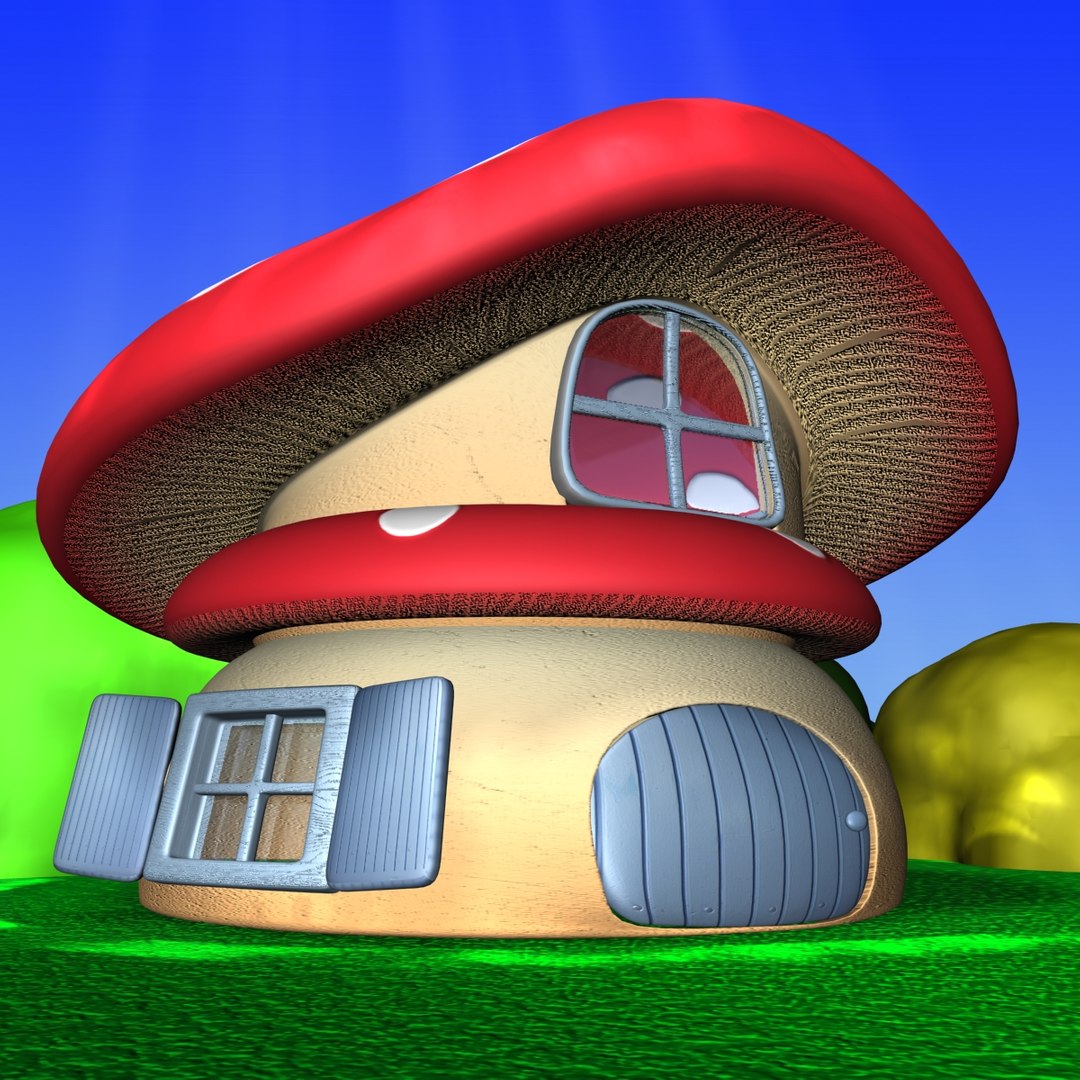 Cartoon Mushroom Village 3d Max