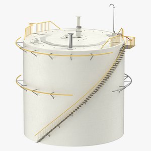 Vertical Storage Tank 01 Clean and Dirty 3D model