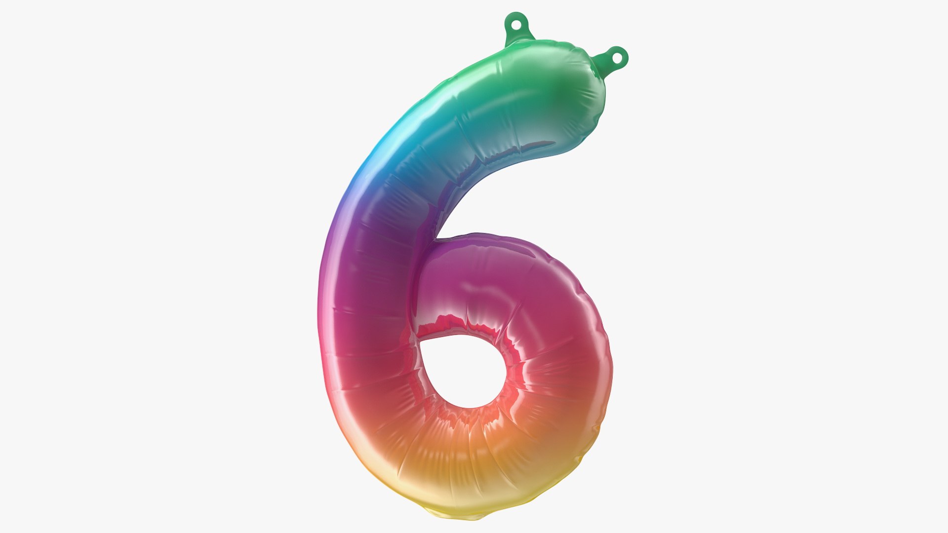 Balloon Numbers 6 Rainbow 3D model preview