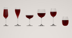 3D wine glasses model