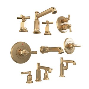 Brizo INVARI Widespread Lavatory Faucet Column Spout Less Handles