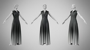 3D Dress 55 Charleston Green model