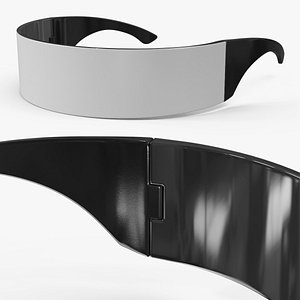 Metallic Silver Futuristic Soldier Goggles 3D model