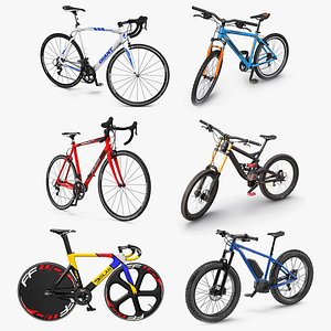 3D rigged bicycles 4 cycle