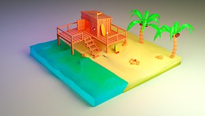 beach 3D model