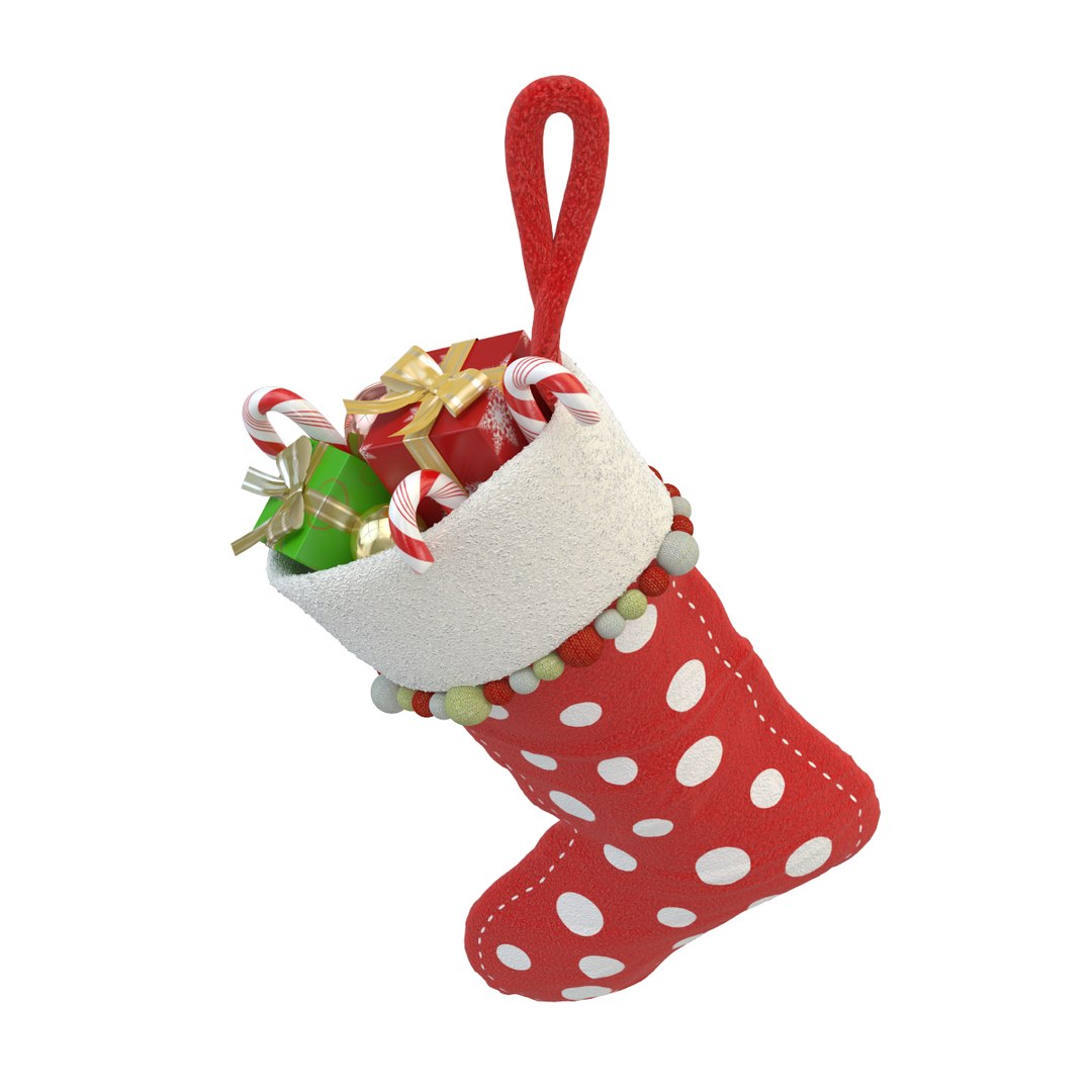 3d Model Christmas Sock 01