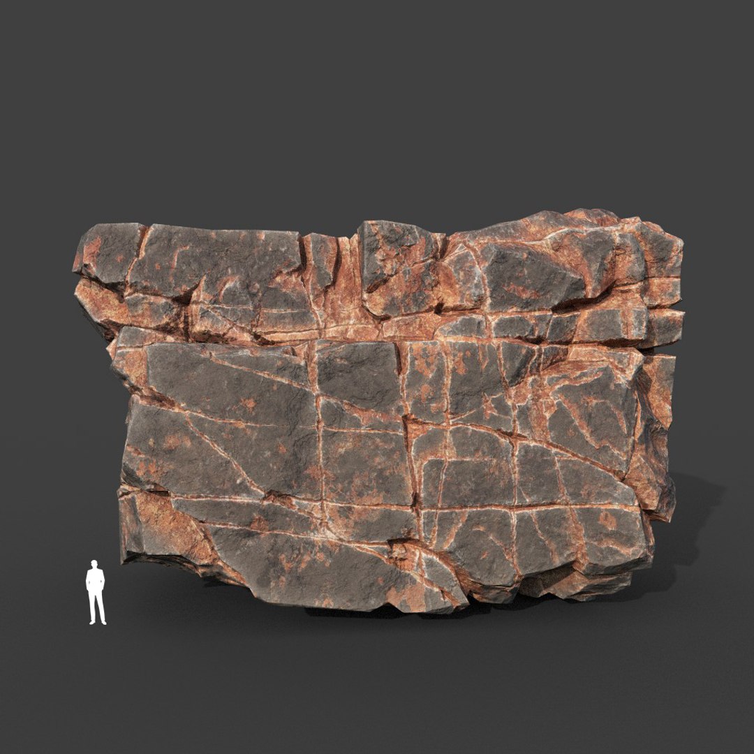 3D Model Low Poly PBR Desert Cracked Modular Rock - TurboSquid 2164323