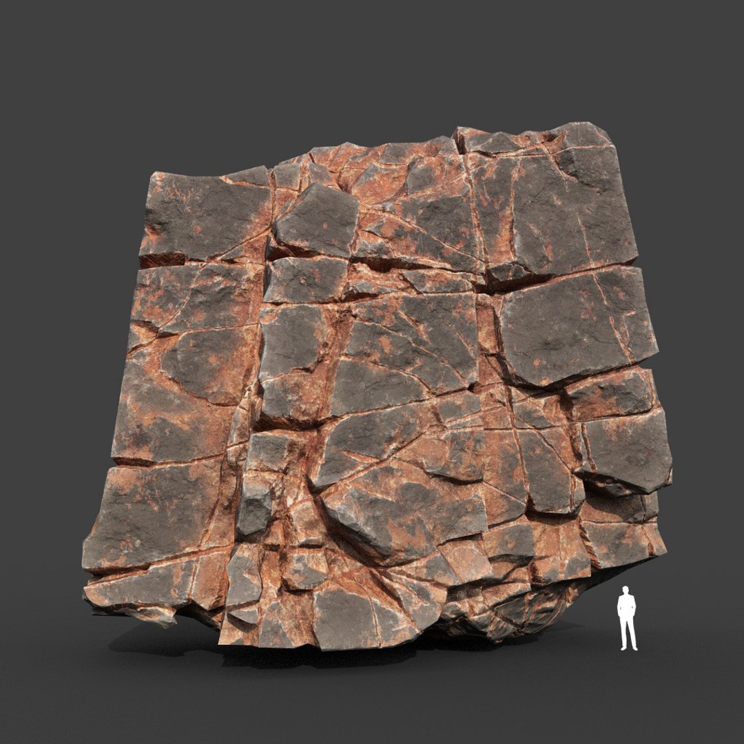 3D Model Low Poly PBR Desert Cracked Modular Rock - TurboSquid 2164323