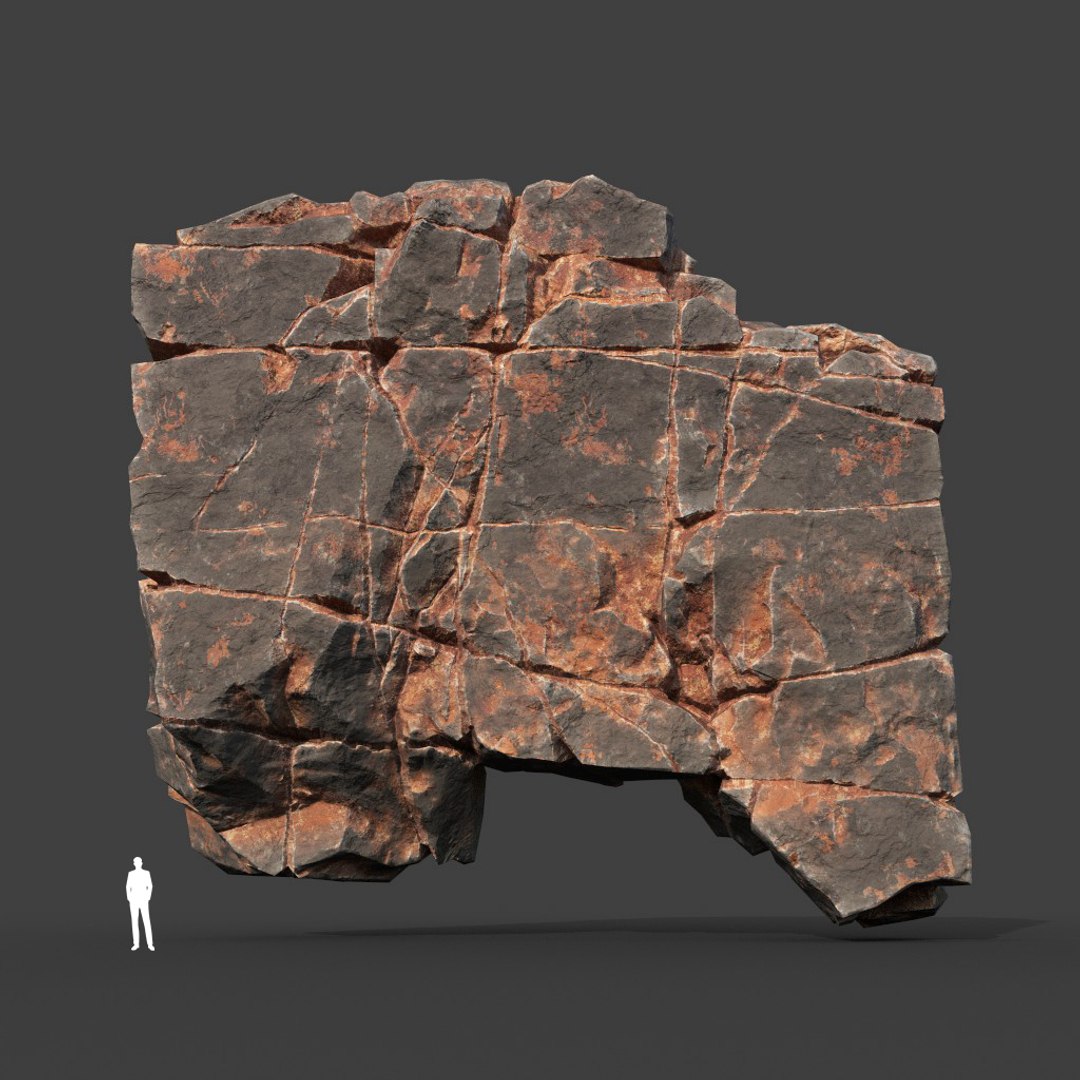 3D Model Low Poly PBR Desert Cracked Modular Rock - TurboSquid 2164323