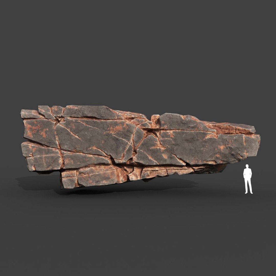 3D Model Low Poly PBR Desert Cracked Modular Rock - TurboSquid 2164323