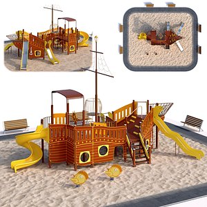 Children playground sea schooner 3D model