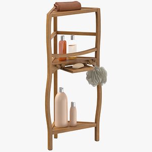 Corner Bath Shelf with Accessories Set