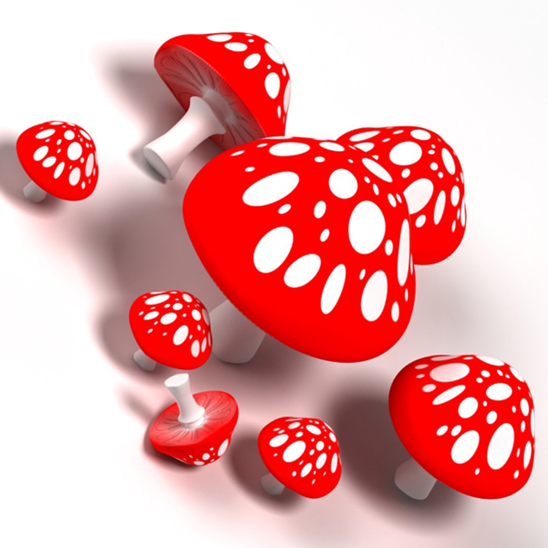 3d Mushrooms Model