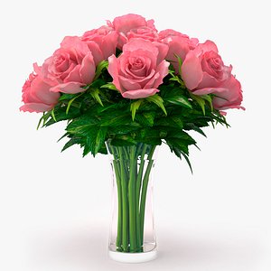 3ds roses pink bouquet