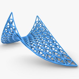 Winged Sci-Fi Space Truss Structure 01 3D model